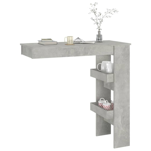 Table de bar murale en béton vidaXL, gris 10 x 45 x 103,5 cm, bois d'ingénierie