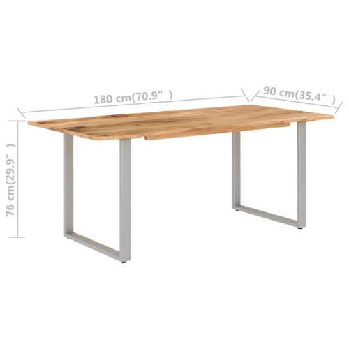 vidaXL Dining Table 70.9"x35.4"x29.9" Solid Acacia Wood
