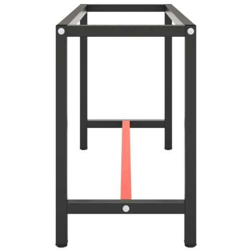 vidaXL Work Bench Frame Matte Black and Matte Red 140x50x79 cm Metal