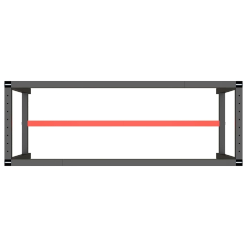 vidaXL Work Bench Frame Matte Black and Matte Red 140x50x79 cm Metal