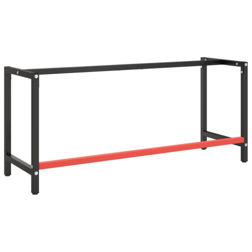 vidaXL Work Bench Frame Matte Black and Matte Red 180x57x79 cm Metal