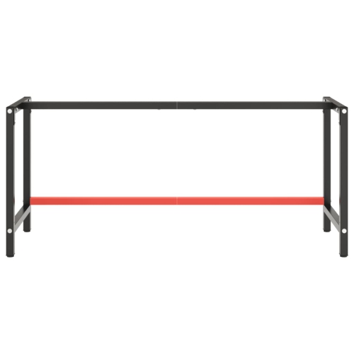 vidaXL Work Bench Frame Matte Black and Matte Red 180x57x79 cm Metal