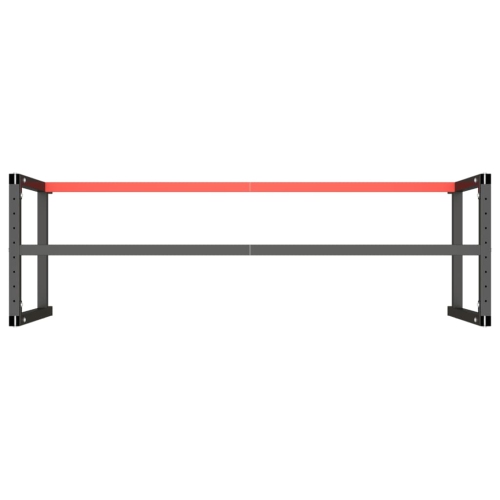 vidaXL Work Bench Frame Matte Black and Matte Red 180x57x79 cm Metal