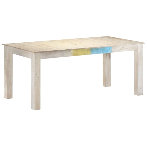 vidaXL Dining Table White 70.9"x35.4"x29.9" Solid Mango Wood