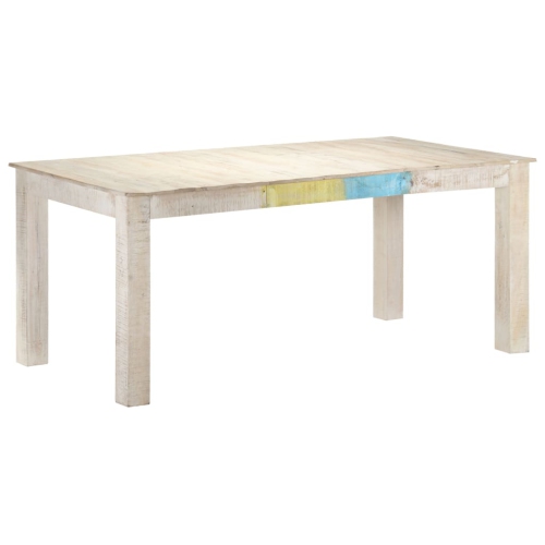 vidaXL Dining Table White 70.9"x35.4"x29.9" Solid Mango Wood