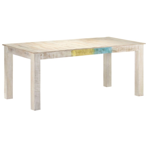 vidaXL Dining Table White 70.9"x35.4"x29.9" Solid Mango Wood