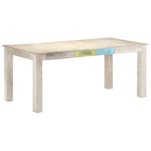 vidaXL Dining Table White 70.9"x35.4"x29.9" Solid Mango Wood