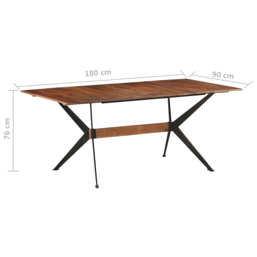 vidaXL Dining Table 180x90x76 cm Solid Mango Wood