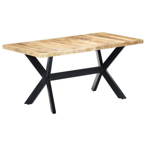 VIDAXL  Dining Table 63"x31.5"x29.5" Solid Rough Wood In Mango