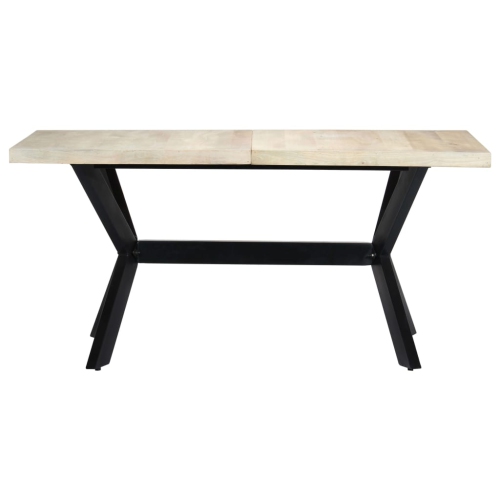 vidaXL Dining Table White 63"x31.5"x29.5" Solid Mango Wood