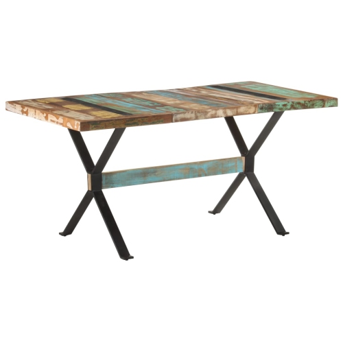 vidaXL Dining Table 160x80x76 cm Solid Reclaimed Wood