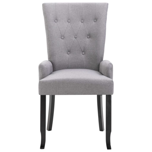 vidaXL Dining Chair with Armrests Light Grey Fabric