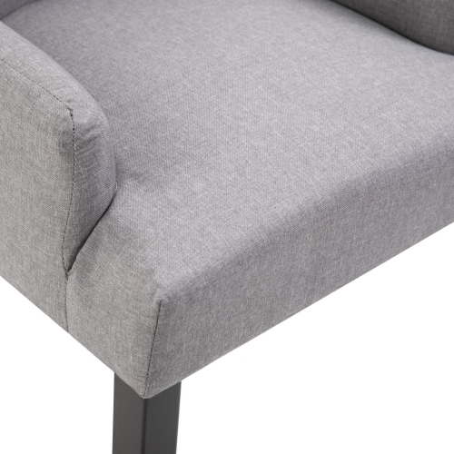 vidaXL Dining Chair with Armrests Light Grey Fabric
