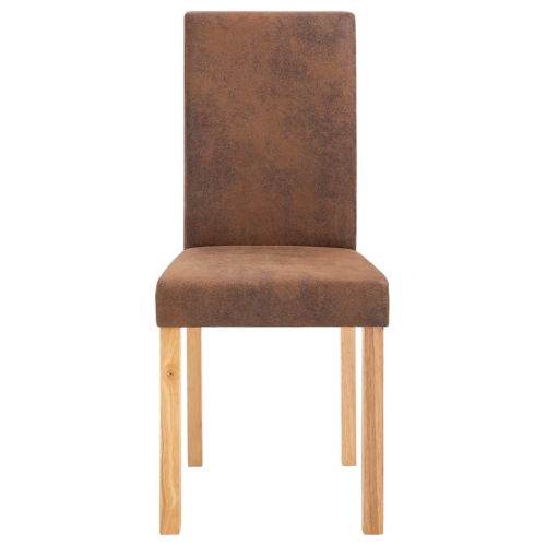 vidaXL Dining Chairs 4 pcs Brown Faux Suede Leather