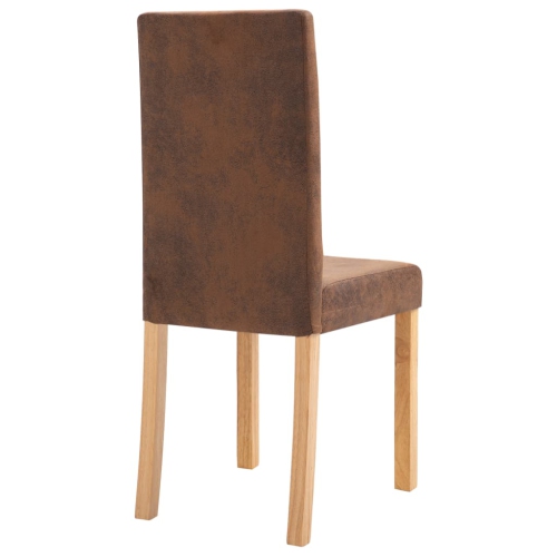 vidaXL Dining Chairs 4 pcs Brown Faux Suede Leather