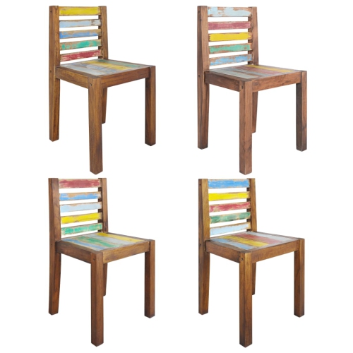 VIDAXL  Dining Chairs 4 PCs Solid Reclaimed Wood