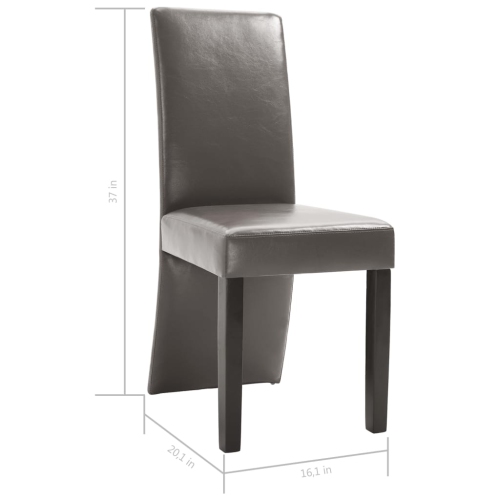 vidaXL Dining Chairs 4 pcs Gray Faux Leather