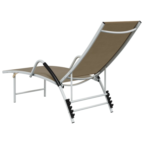 vidaXL Sun Lounger Textilene and Aluminium Taupe