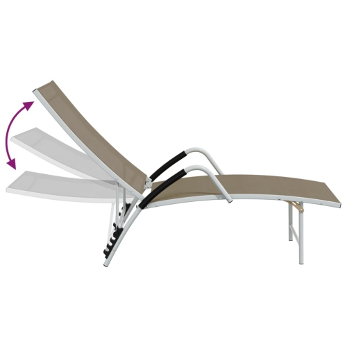 vidaXL Sun Lounger Textilene and Aluminium Taupe