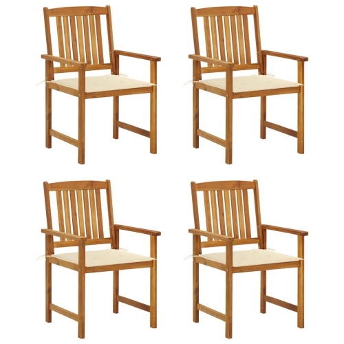 vidaXL Garden Chairs with Cushions 4 pcs Solid Acacia Wood