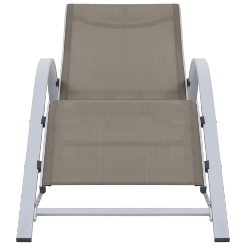 vidaXL Sun Loungers 2 pcs with Table Aluminium Taupe