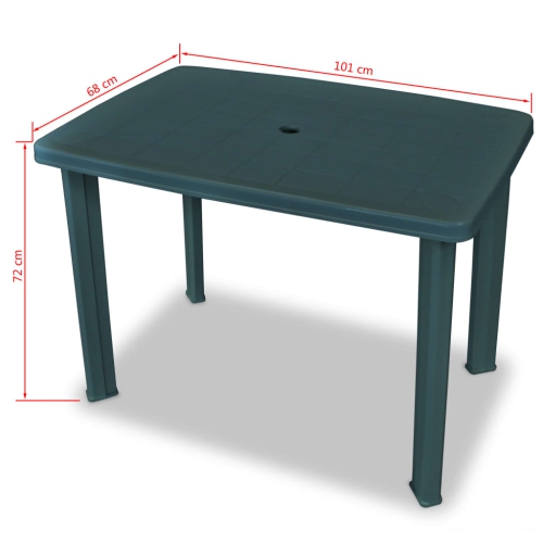 vidaXL Patio Table Green 39.8"x26.8"x28.3" Plastic