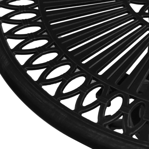 Table de jardin VisdaXL en aluminium moulé 65 cm, noir, 62 x 62 x 32 po