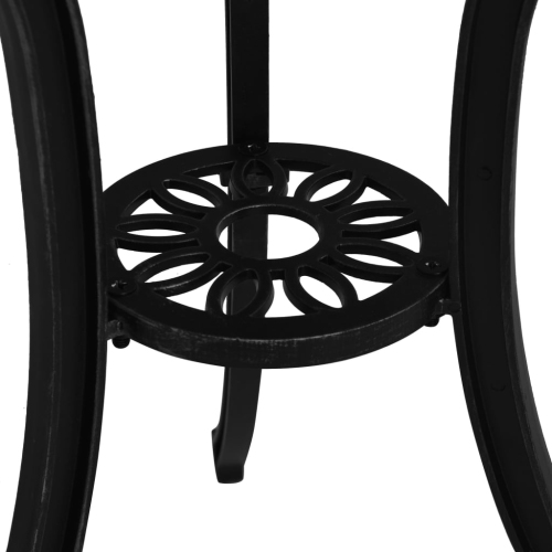 Table de jardin VisdaXL en aluminium moulé 65 cm, noir, 62 x 62 x 32 po