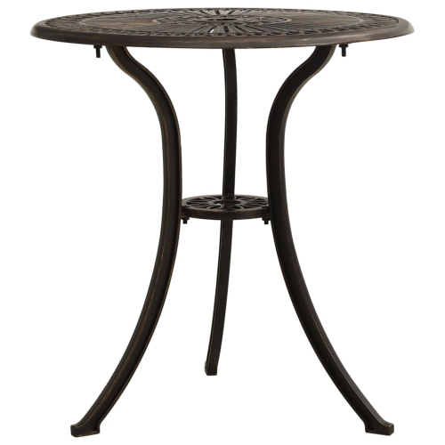 VIDAXL  Patio Table Bronze 24.4"x24.4"x25.6" Cast Aluminum