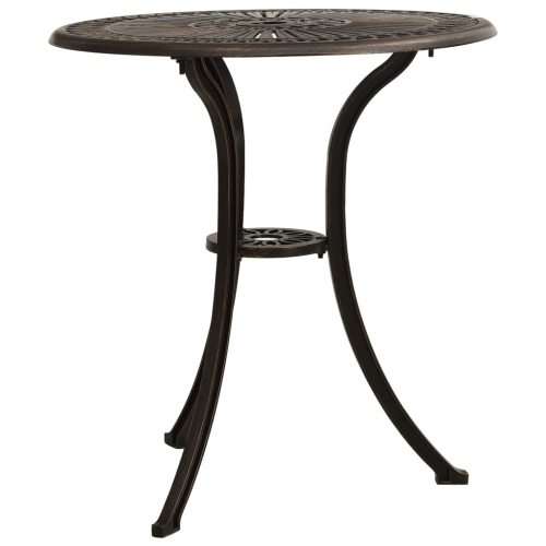 vidaXL Patio Table Bronze 24.4"x24.4"x25.6" Cast Aluminum