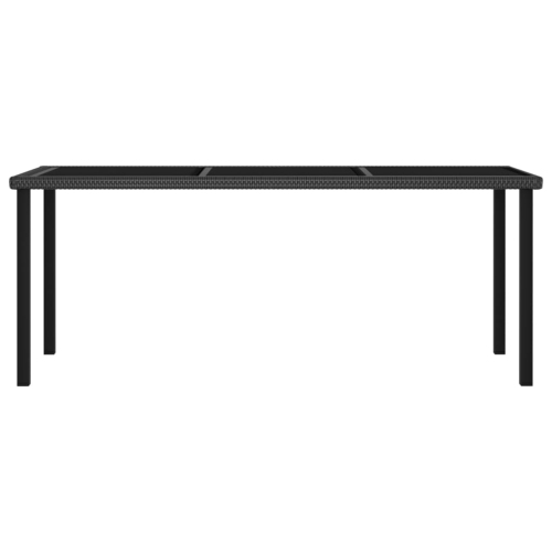 vidaXL Patio Dining Table Black 70.9x27.6"x28.7" Poly Rattan"