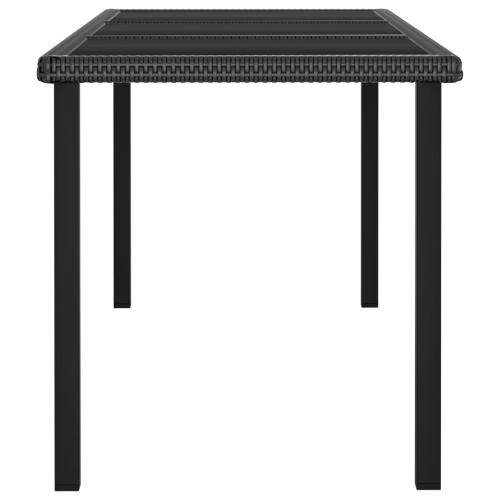 vidaXL Patio Dining Table Black 70.9x27.6"x28.7" Poly Rattan"
