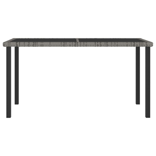 vidaXL Patio Dining Table Gray 55.1x27.6"x28.7" Poly Rattan"