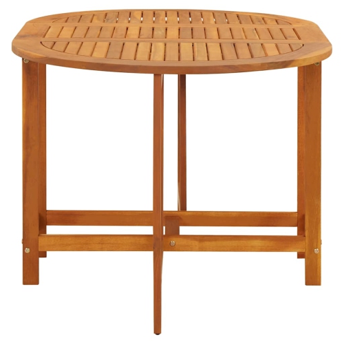 vidaXL Folding Patio Table, Oval Drop Leaf Table, Solid Acacia Wood, 51.2''x35.4''x28.3''