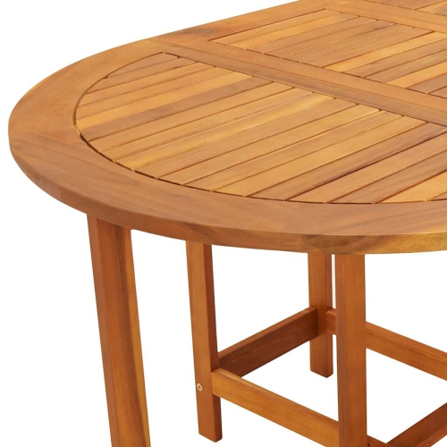 vidaXL Folding Patio Table, Oval Drop Leaf Table, Solid Acacia Wood, 51.2''x35.4''x28.3''