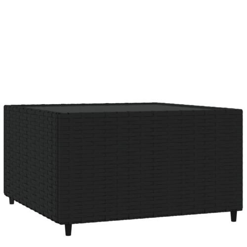 VIDAXL  Square Garden Coffee Table 50X50X30 Cm Poly Rattan In Black