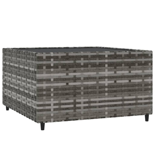 VIDAXL  Square Garden Coffee Table 50X50X30 Cm Poly Rattan In Grey
