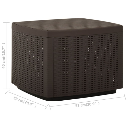 vidaXL Garden Table Mocha 53x53x40 cm Plastic