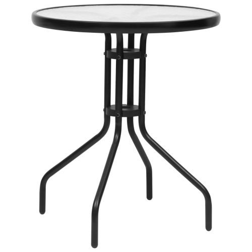 VIDAXL  Garden Table Black Ø60X70 Cm Steel