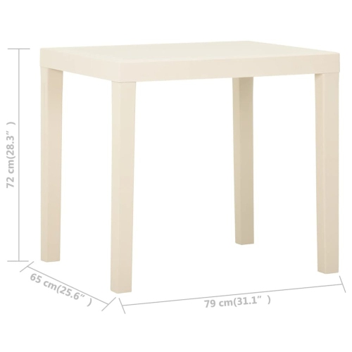 vidaXL Garden Table White 79x65x72 cm Plastic
