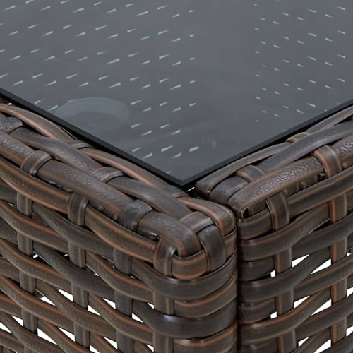 Table de jardin en rotin de polyester 45&nbsp;cm 40 x 40 po brun vidaXL