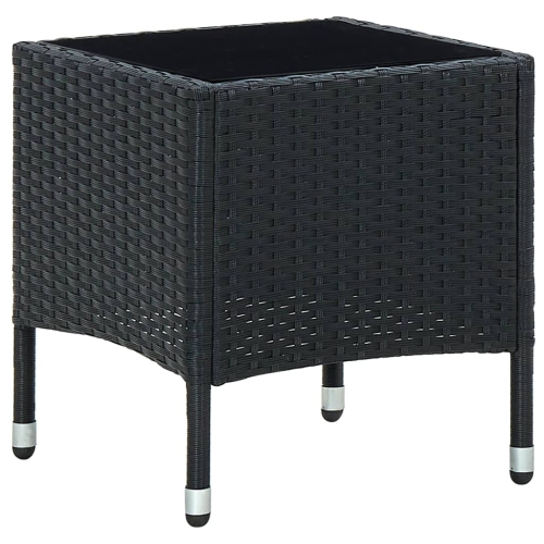 VIDAXL  Garden Table 40X40X45 Cm Poly Rattan In Black