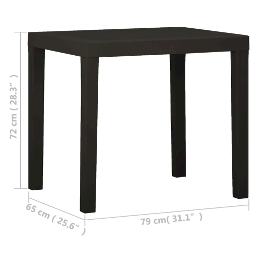 vidaXL Garden Table Anthracite 79x65x72 cm Plastic