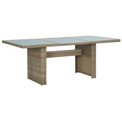Table de jardin en verre et en rotin de polyester de 78,7 x x39,4 x x29,1 po brun vidaXL
