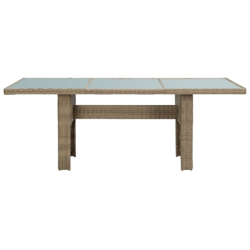Table de jardin en verre et en rotin de polyester de 78,7 x x39,4 x x29,1 po brun vidaXL
