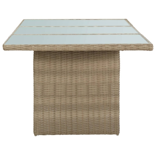 Table de jardin en verre et en rotin de polyester de 78,7 x x39,4 x x29,1 po brun vidaXL
