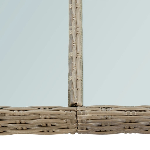 Table de jardin en verre et en rotin de polyester de 78,7 x x39,4 x x29,1 po brun vidaXL
