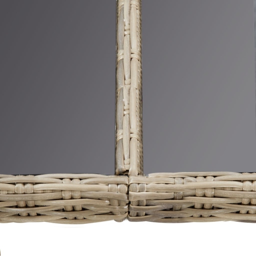 vidaXL Patio Dining Table Brown 78.7"x39.4"x29.1" Glass and Poly Rattan