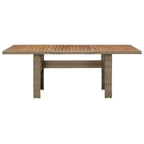 vidaXL Patio Dining Table Brown 78.7"x39.4"x29.1" Poly Rattan