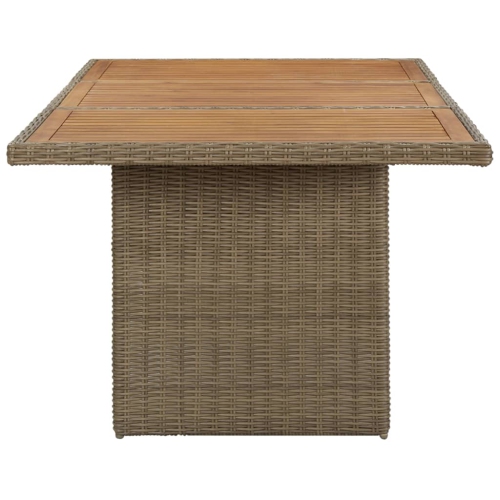 vidaXL Patio Dining Table Brown 78.7"x39.4"x29.1" Poly Rattan